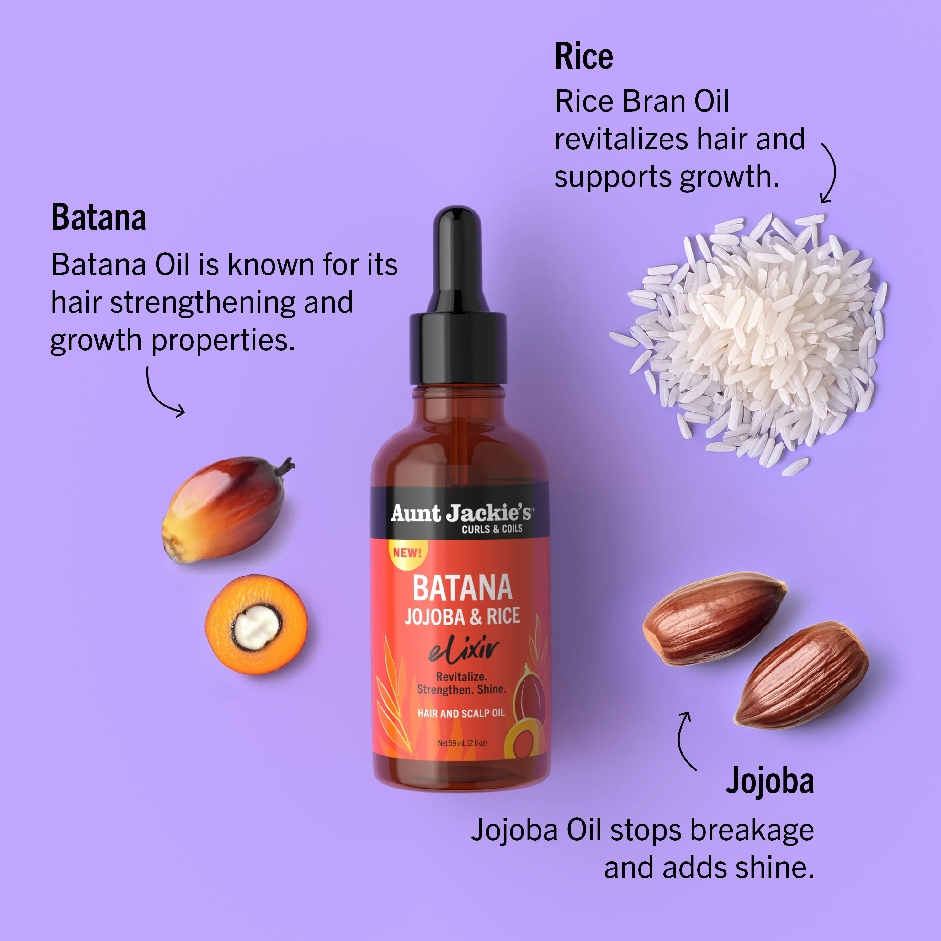 Batana, Jojoba & Rice Elixir Hair and Scalp Oil - Image 2